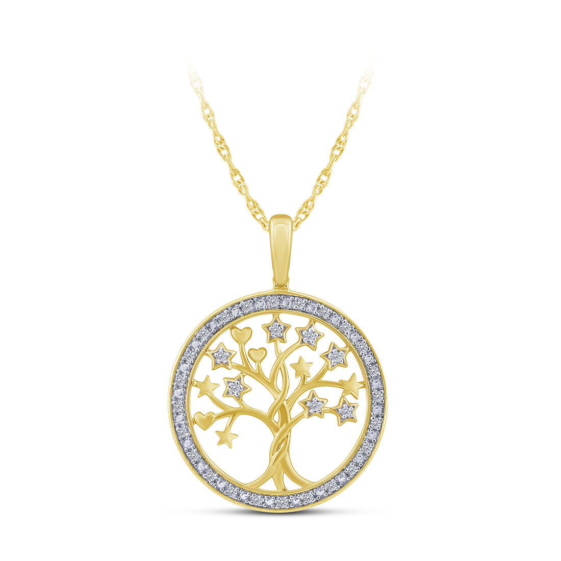 10K Yellow Gold Round Lab-Grown Diamond Pendant – 0.12 CTW - product