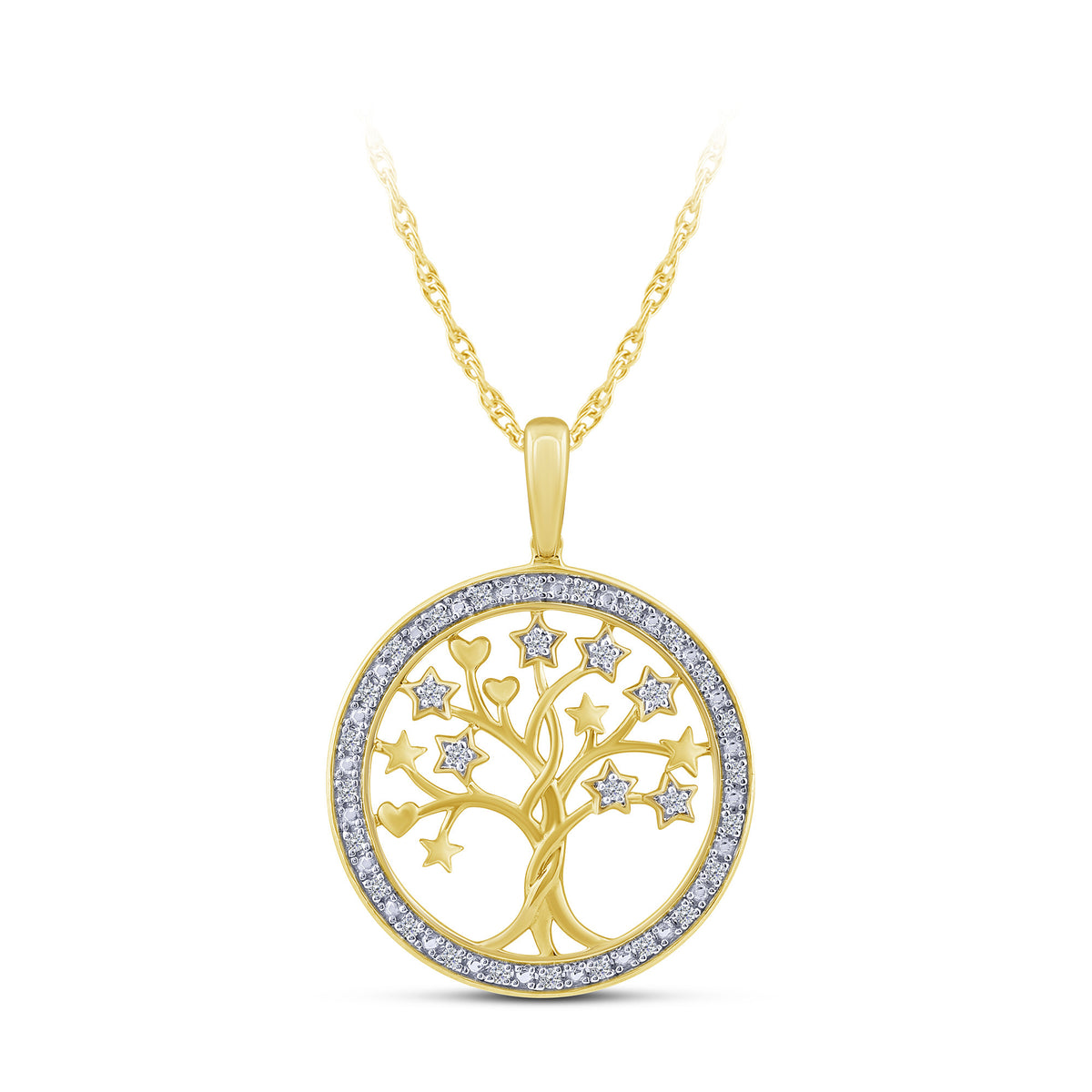 10K Yellow Gold Round Lab-Grown Diamond Pendant – 0.12 CTW - product
