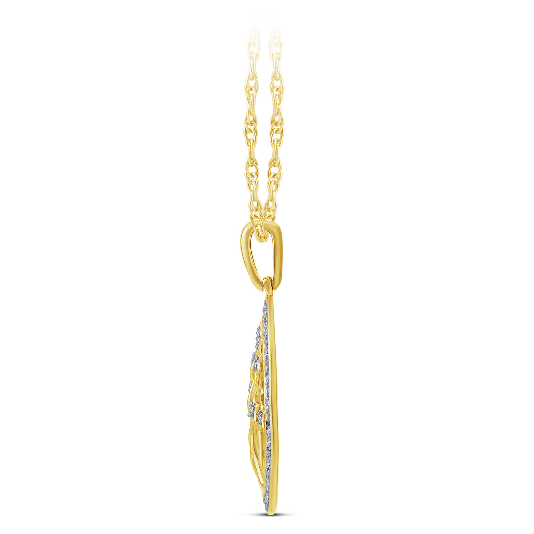10K Yellow Gold Round Lab-Grown Diamond Pendant – 0.12 CTW - product