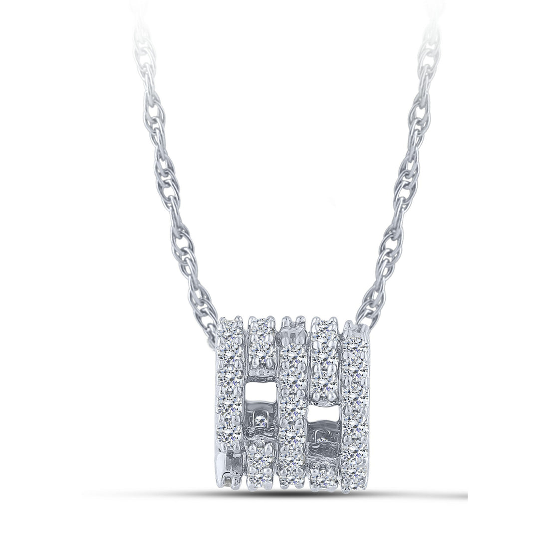14K White Gold Round Lab-Grown Diamond Pendant – 0.25 CTW - product