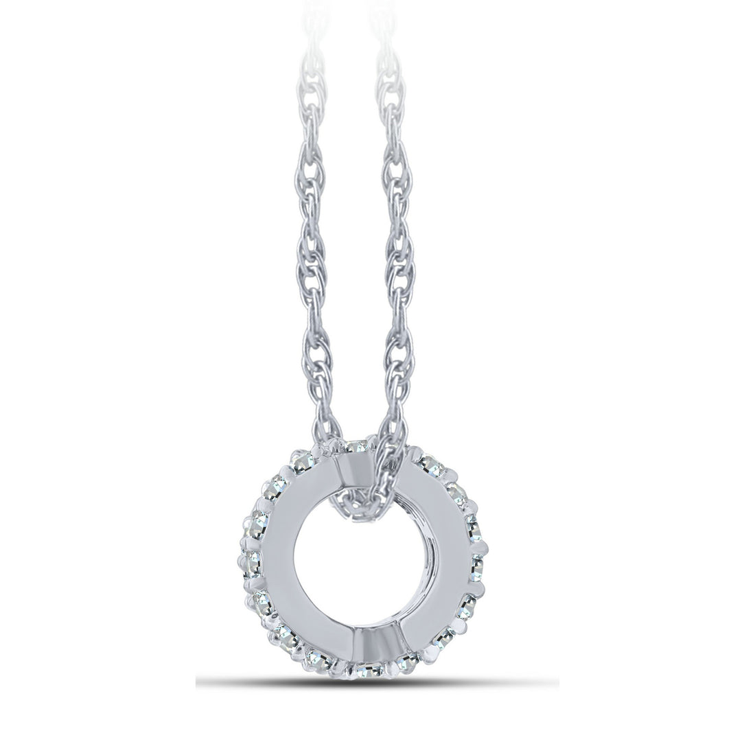 14K White Gold Round Lab-Grown Diamond Pendant – 0.25 CTW - product