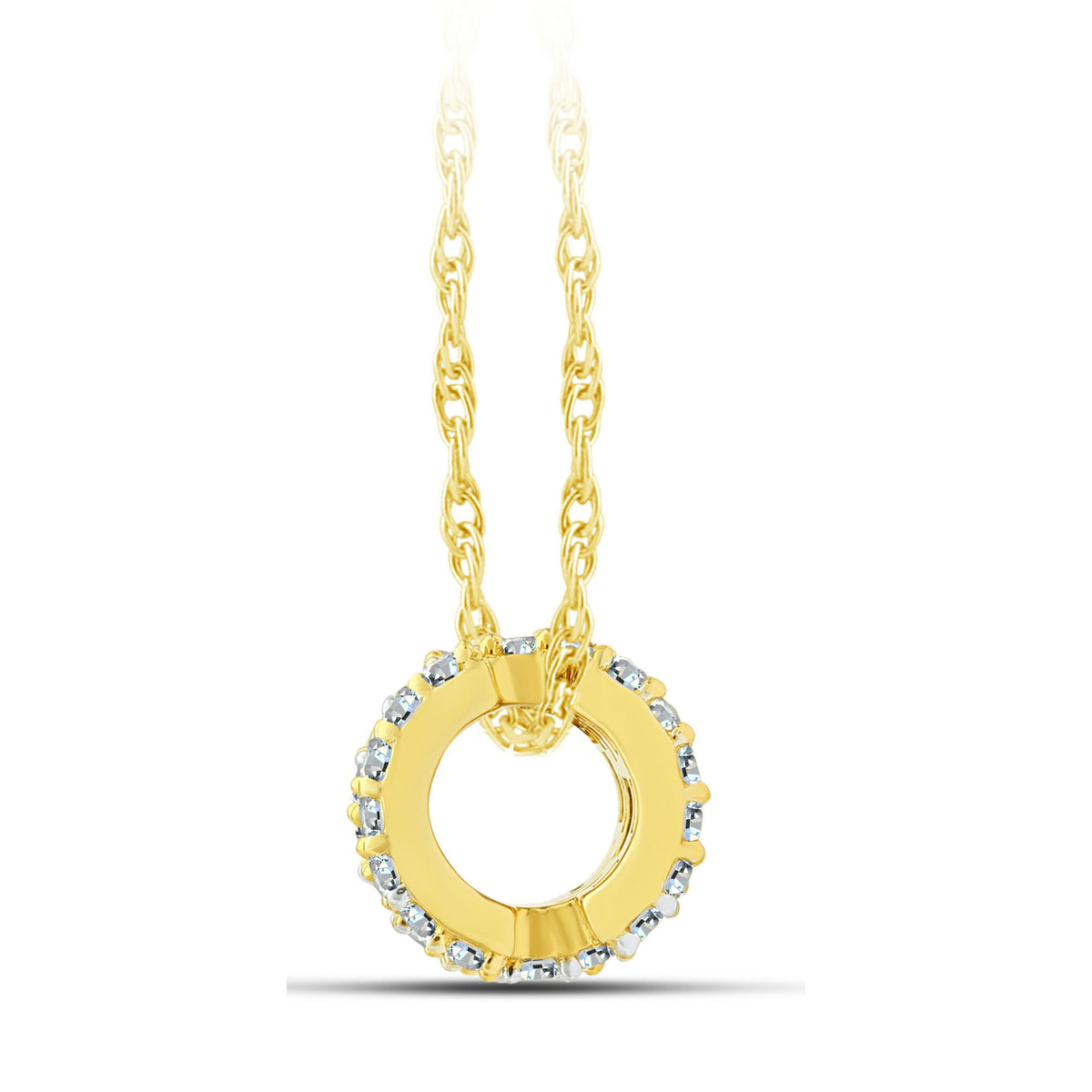 14K Yellow Gold Round Lab-Grown Diamond Pendant – 0.25 CTW - product