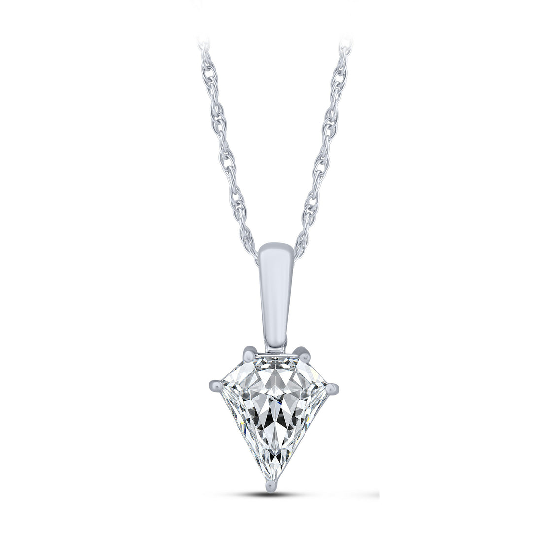 10K White Gold Lab-Grown Diamond Loop Pendant – 1.1 CTW - product