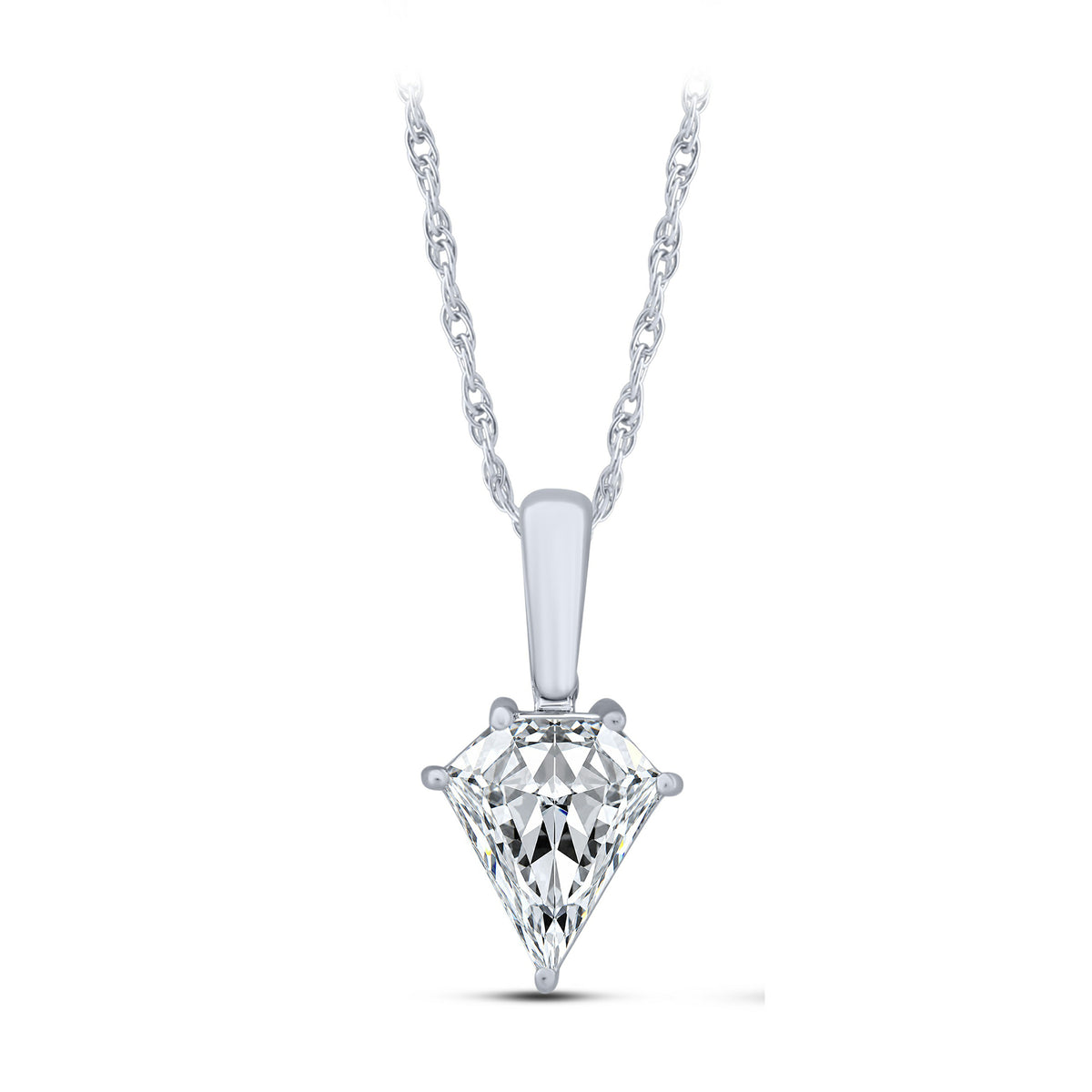 10K White Gold Lab-Grown Diamond Loop Pendant – 1.1 CTW - product
