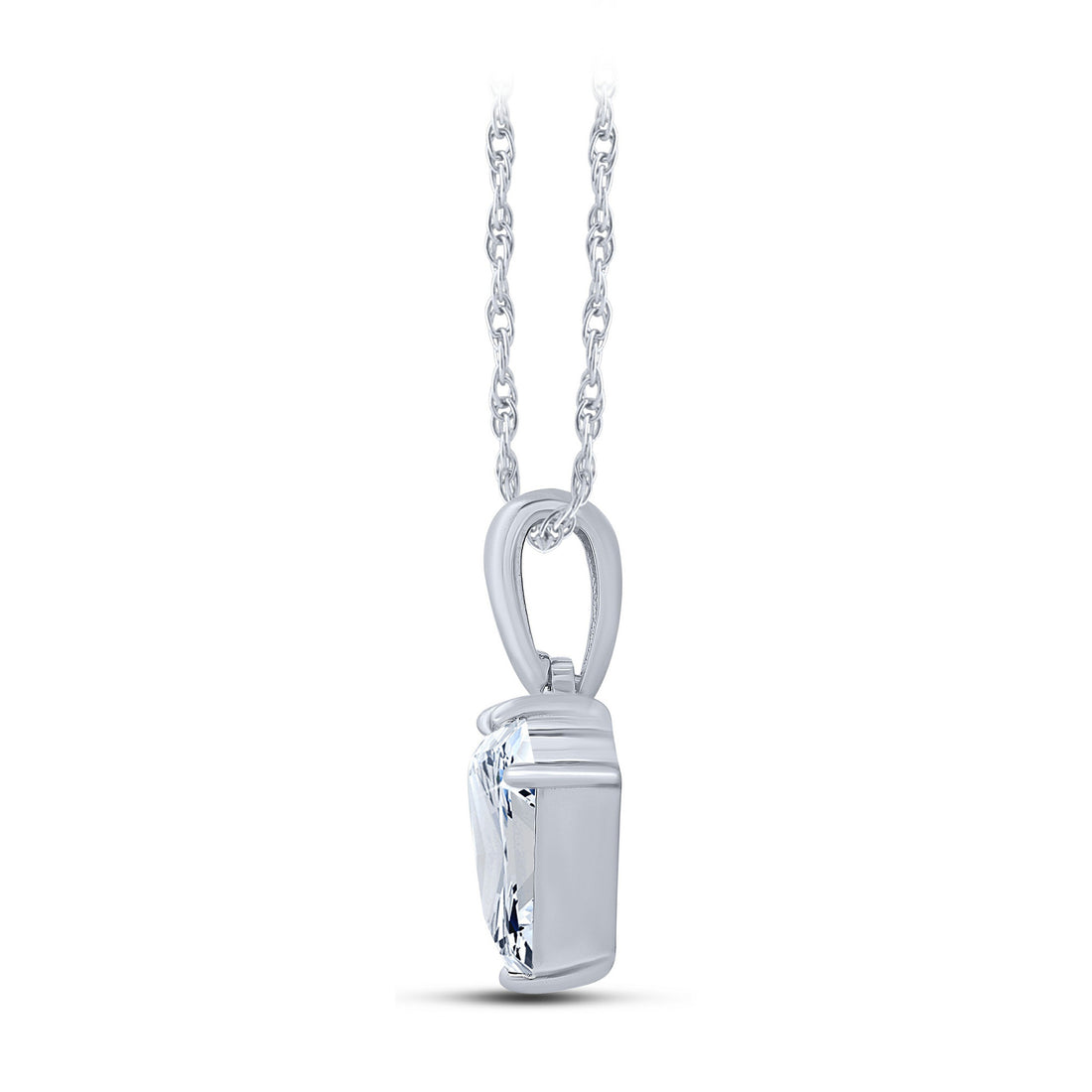 10K White Gold Lab-Grown Diamond Loop Pendant – 1.1 CTW - product
