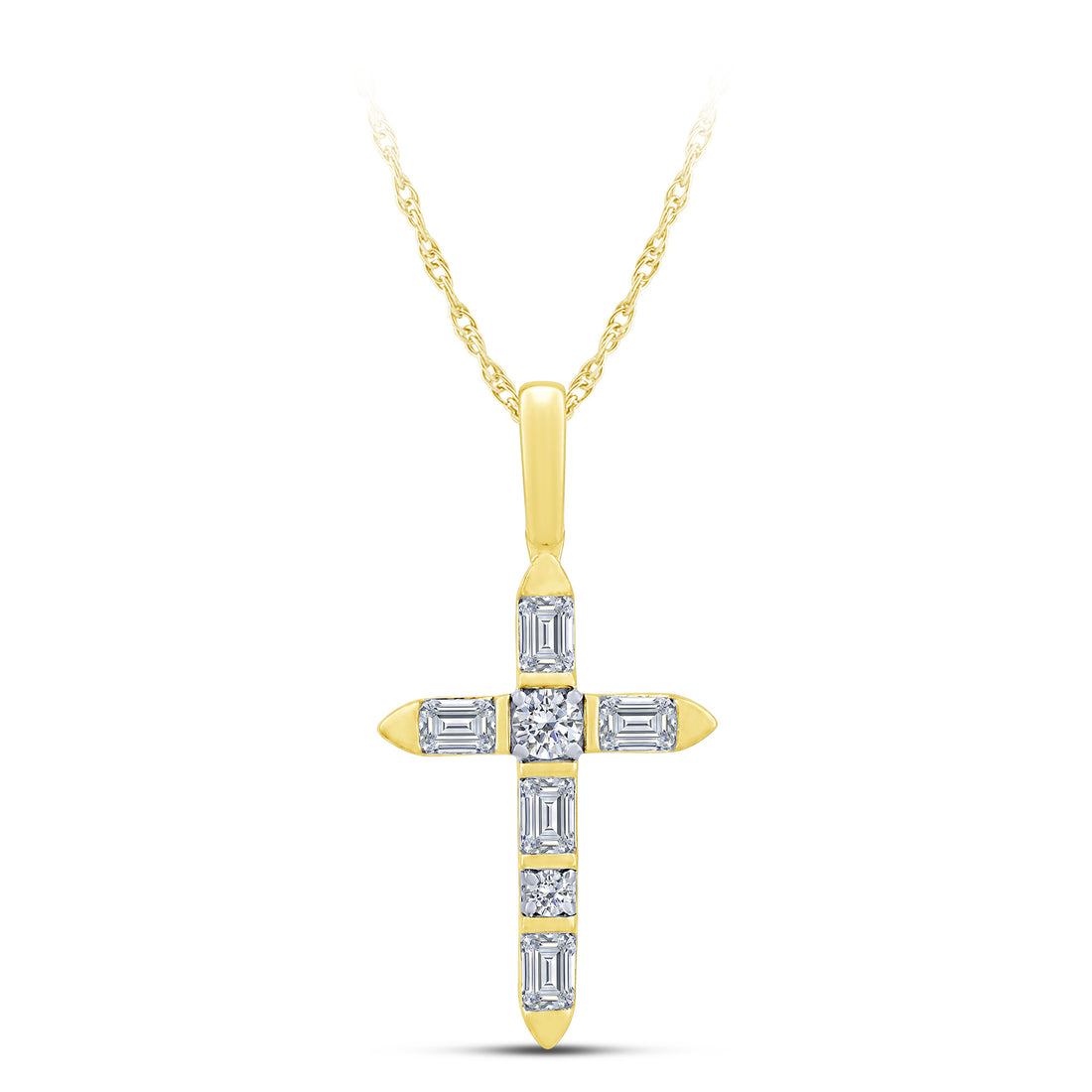 10K Yellow Gold Lab-Grown Diamond Cross Pendant – 0.5 CTW - product