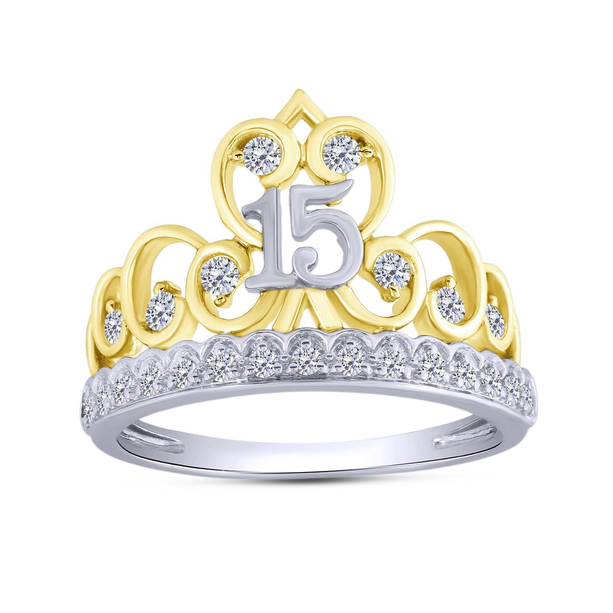 14K Two-Tone Gold Round Natural Diamond Fashion Ring – 0.33 CTW - product