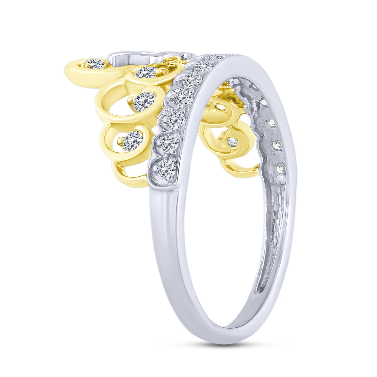 14K Two-Tone Gold Round Natural Diamond Fashion Ring – 0.33 CTW - product