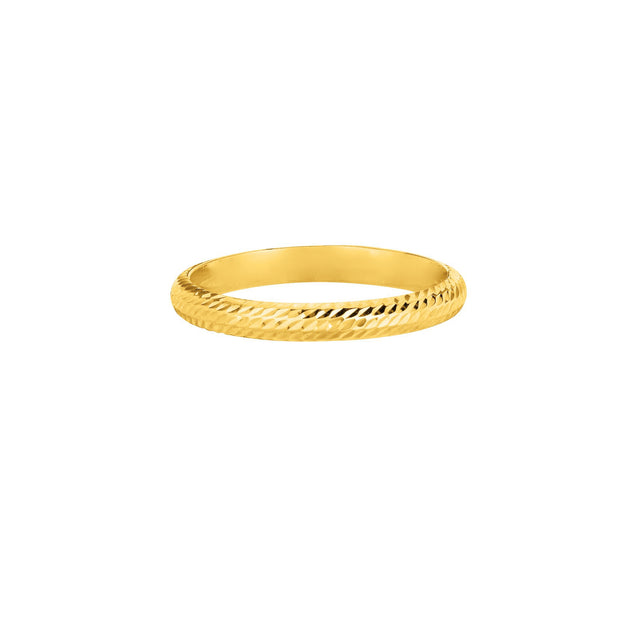 14K Gold Diamond Cut Wedding Band