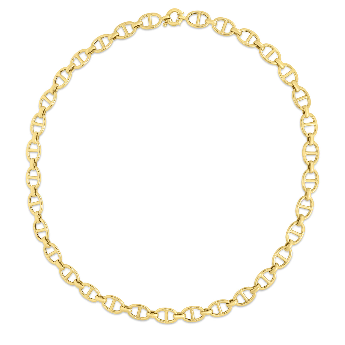 14K Gold 8.8mm 18In Mariner Chain Necklace