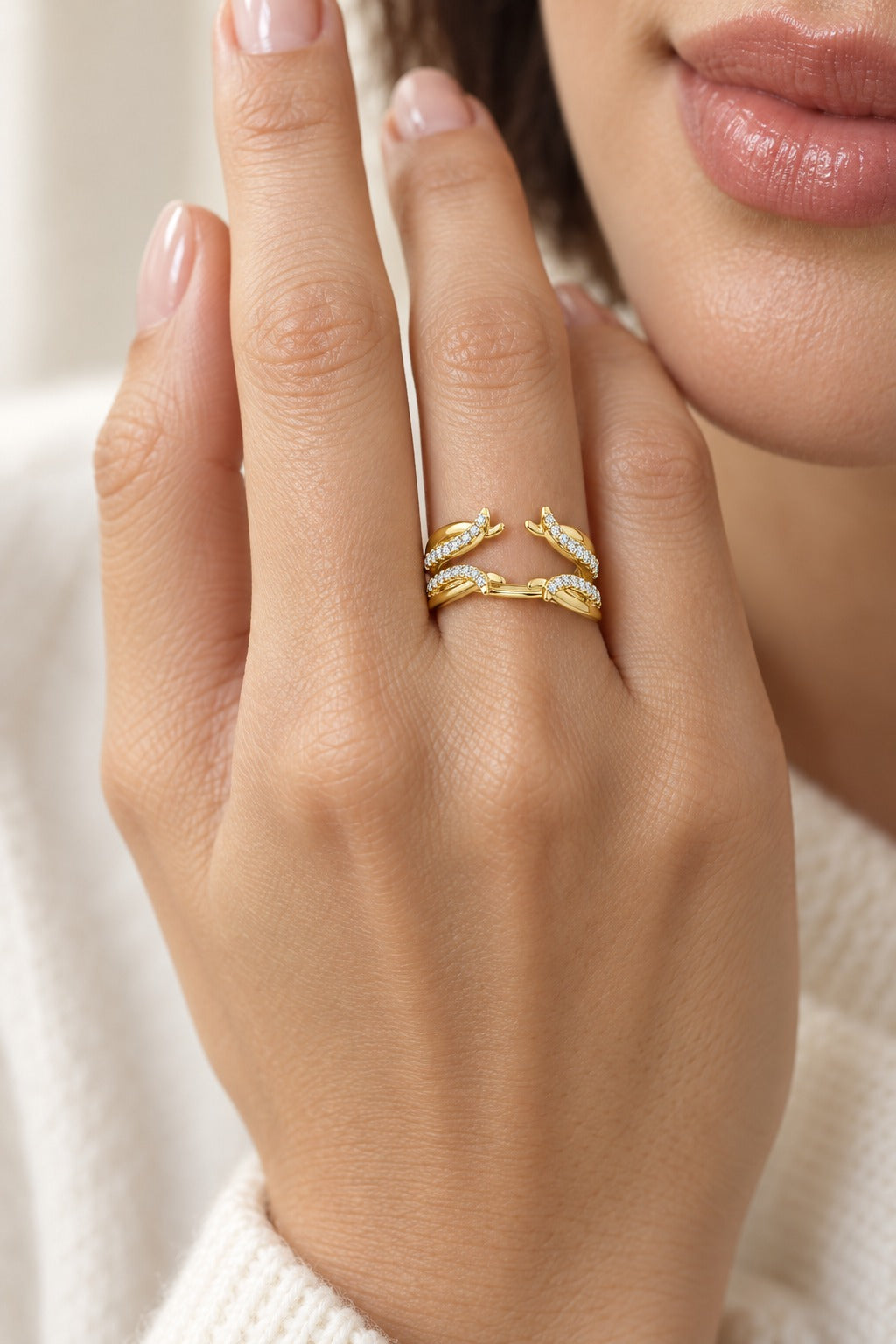 10K Yellow Gold Lab-Grown Diamond Ring Wrap – 0.37 CTW - lifestyle