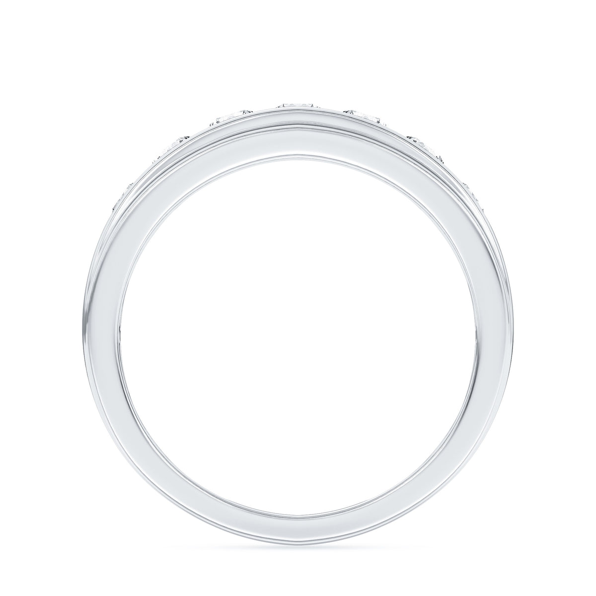 10K White Gold Round Lab-Grown Diamond Men's Wedding Band – 0.52 CTW - product