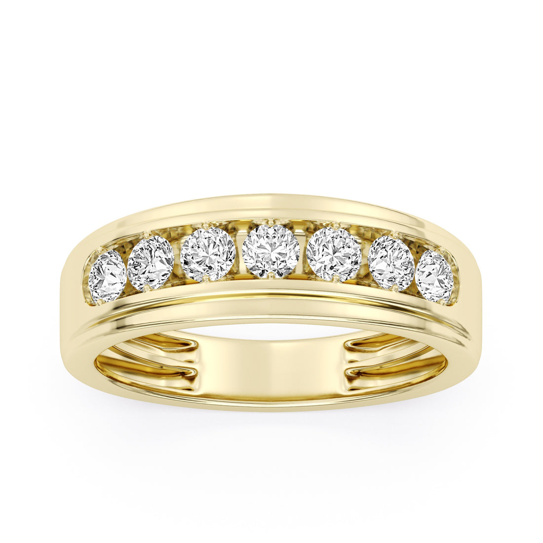 10K Yellow Gold Round Lab-Grown Diamond Men's Wedding Band – 0.52 CTW - product