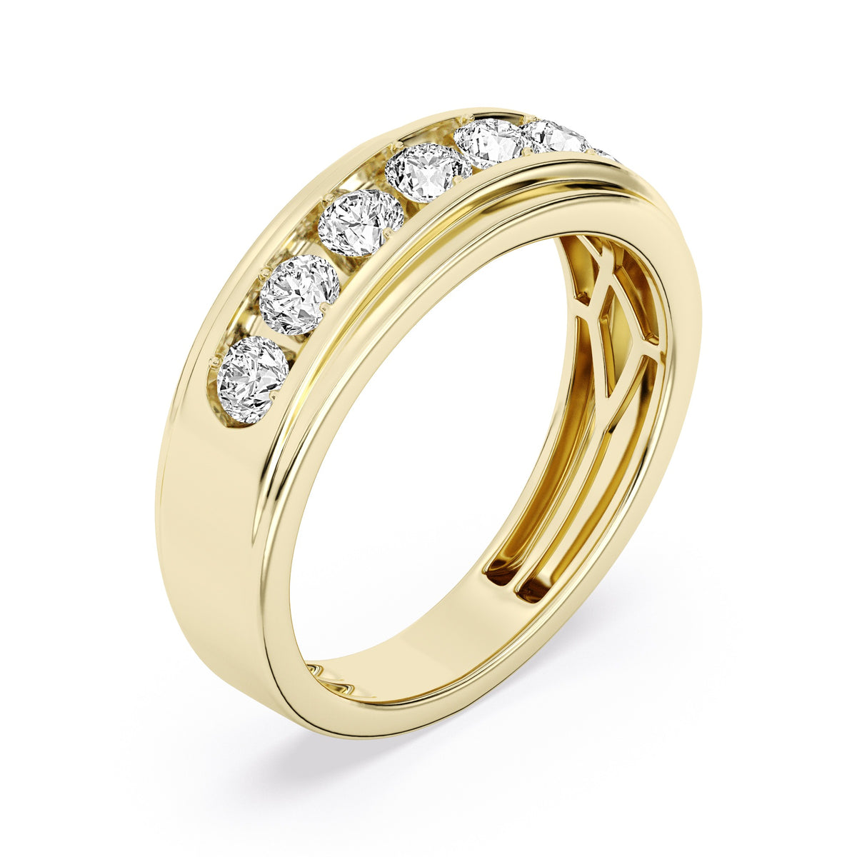10K Yellow Gold Round Lab-Grown Diamond Men's Wedding Band – 0.52 CTW - product