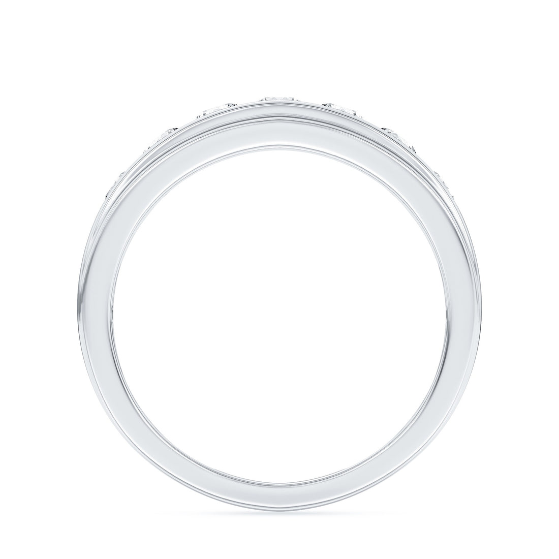 10K White Gold Round Lab-Grown Diamond Men's Wedding Band – 1.03 CTW - product