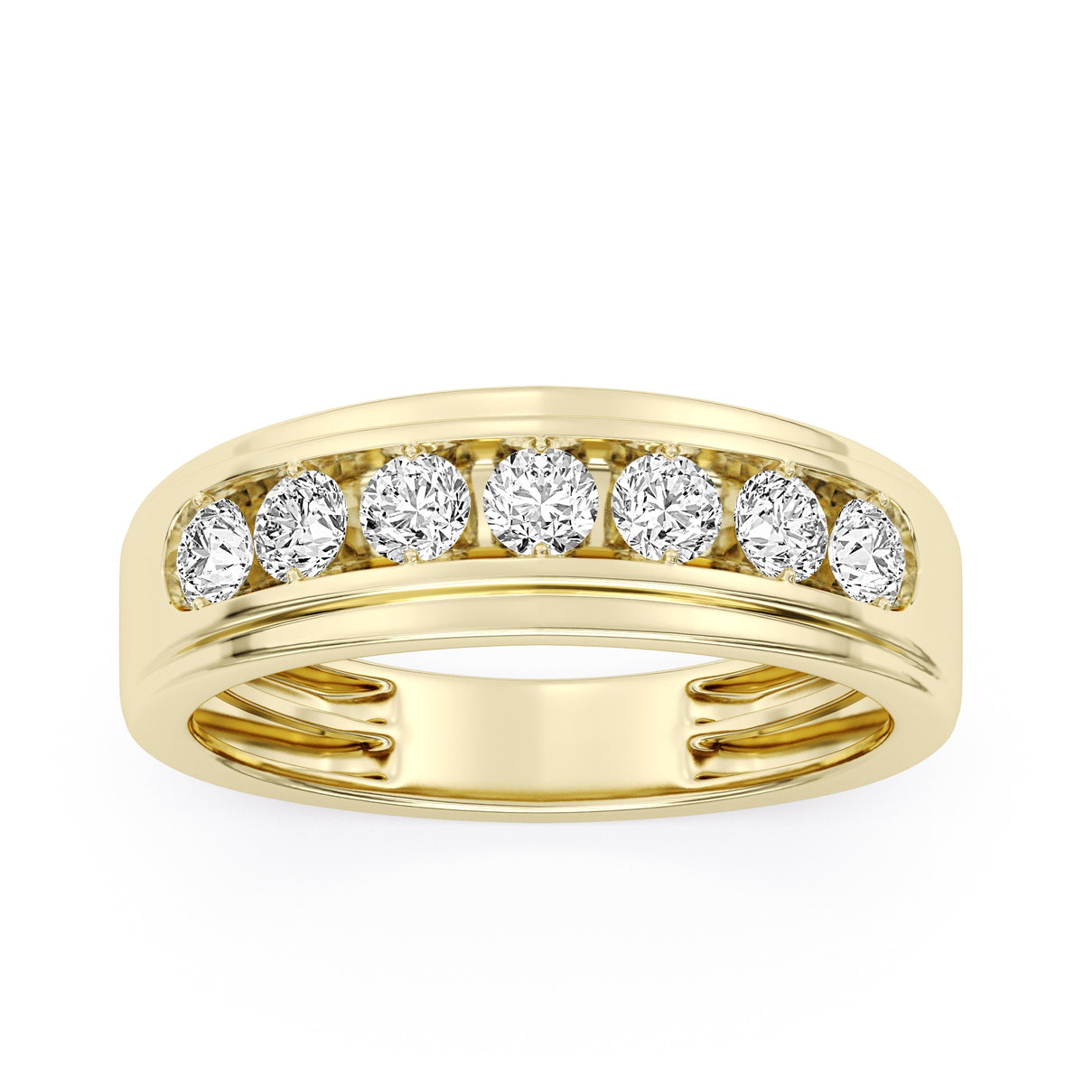 10K Yellow Gold Round Lab-Grown Diamond Men's Wedding Band – 1.04 CTW - product