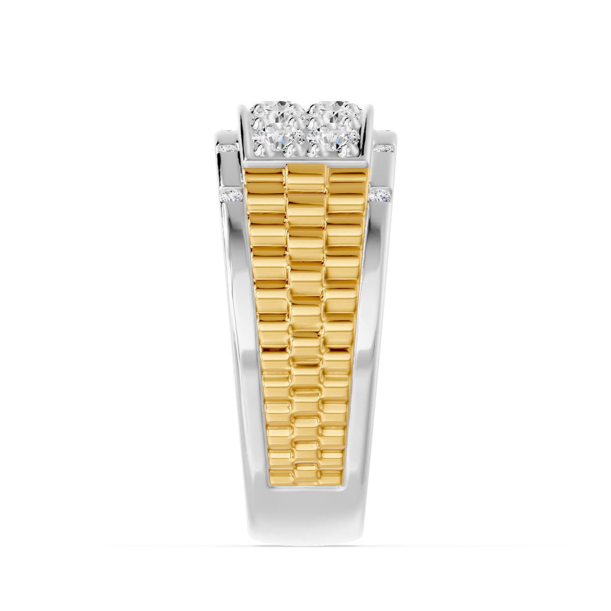 14K Two-Tone Gold Round Diamond Men's Ring – 1.61 CTW - product