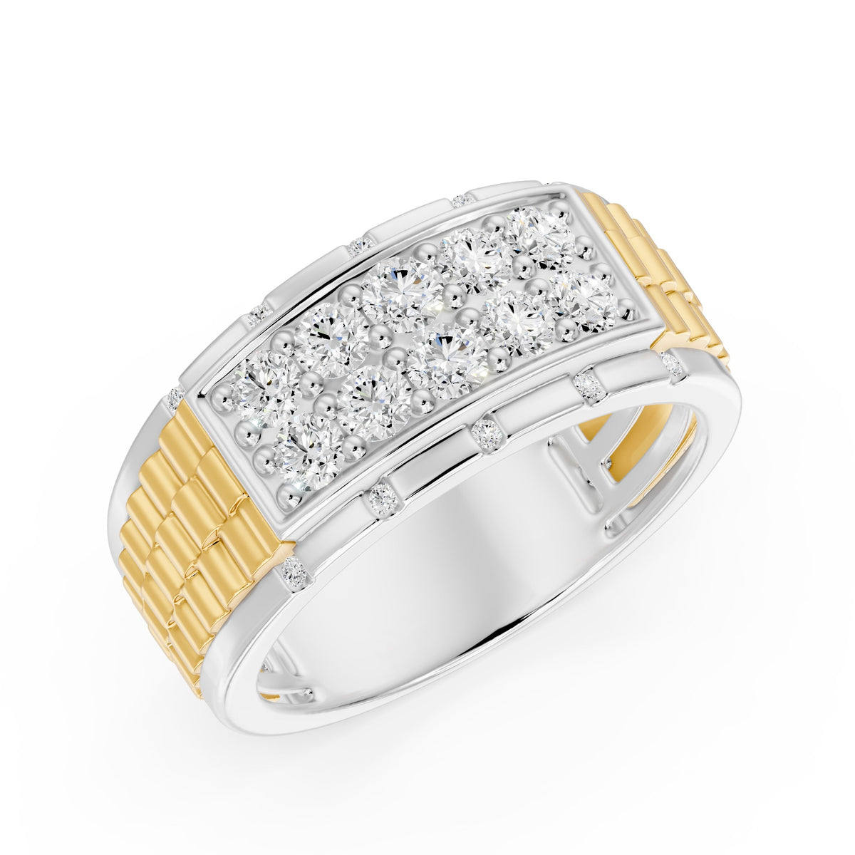 14K Two-Tone Gold Round Diamond Men's Ring – 1.61 CTW - product