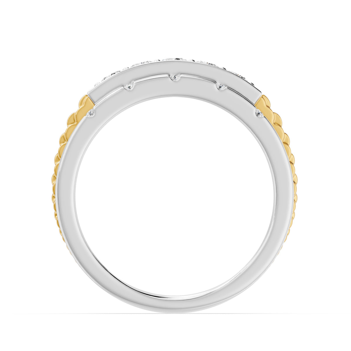 14K Two-Tone Gold Round Diamond Men's Ring – 1.61 CTW - product