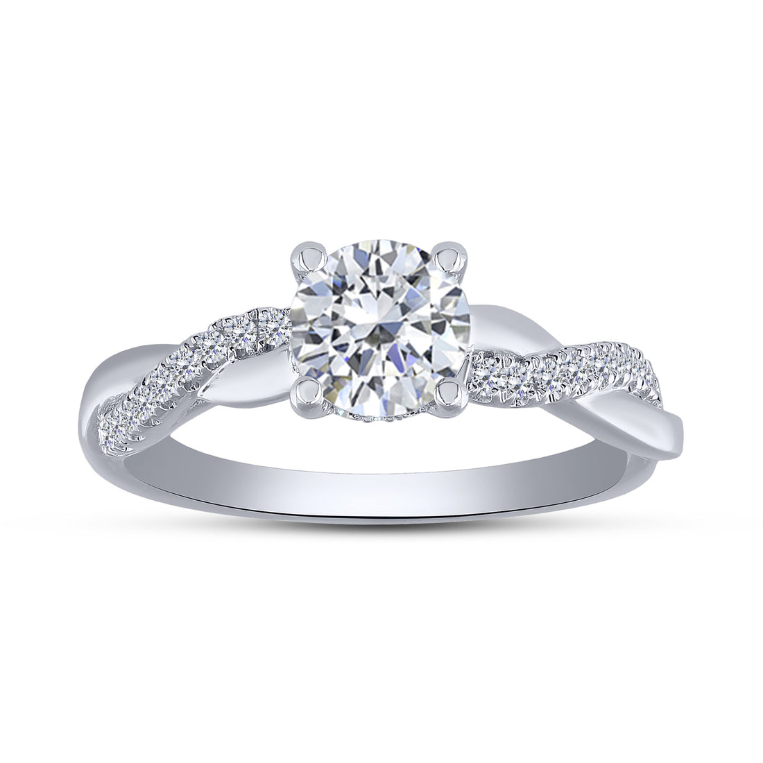 White Gold Round Lab-Grown Diamond Engagement Ring – 1.32 CTW - product