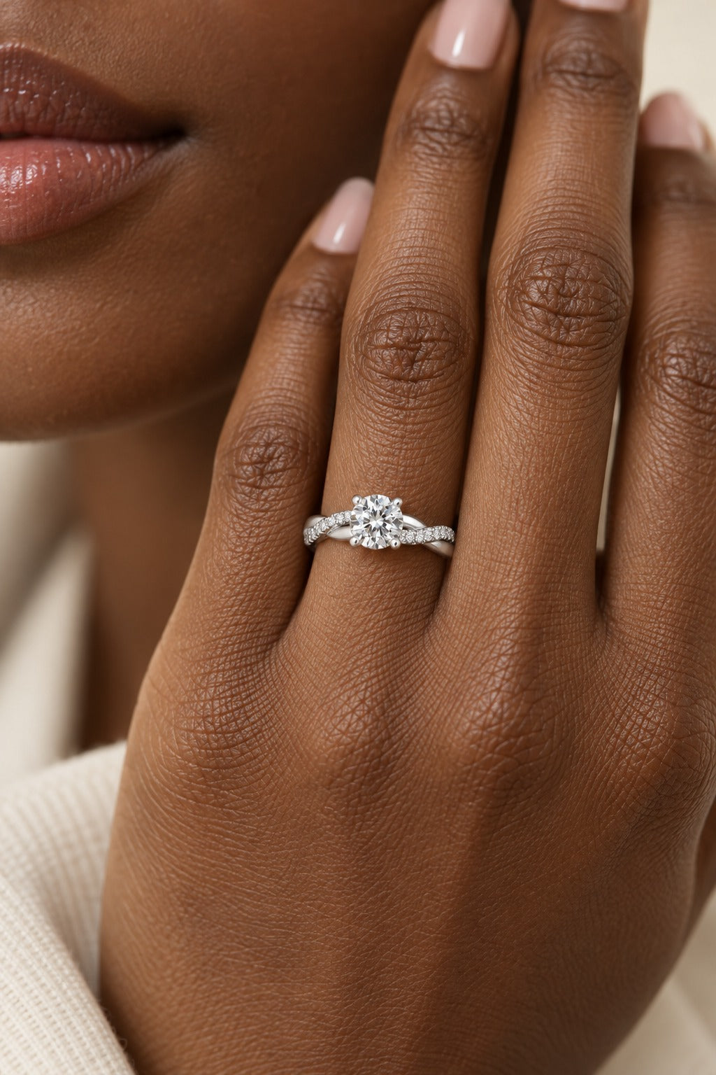 White Gold Round Lab-Grown Diamond Bridal Set – 1.32 CTW - lifestyle