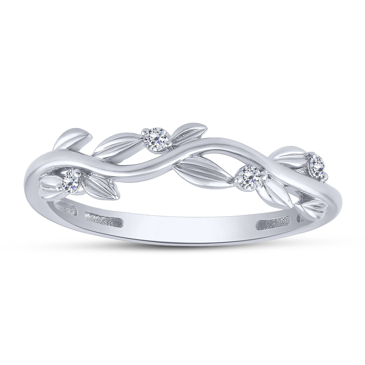 10K White Gold Round Lab-Grown Diamond Wedding Band – 0.05 CTW - product