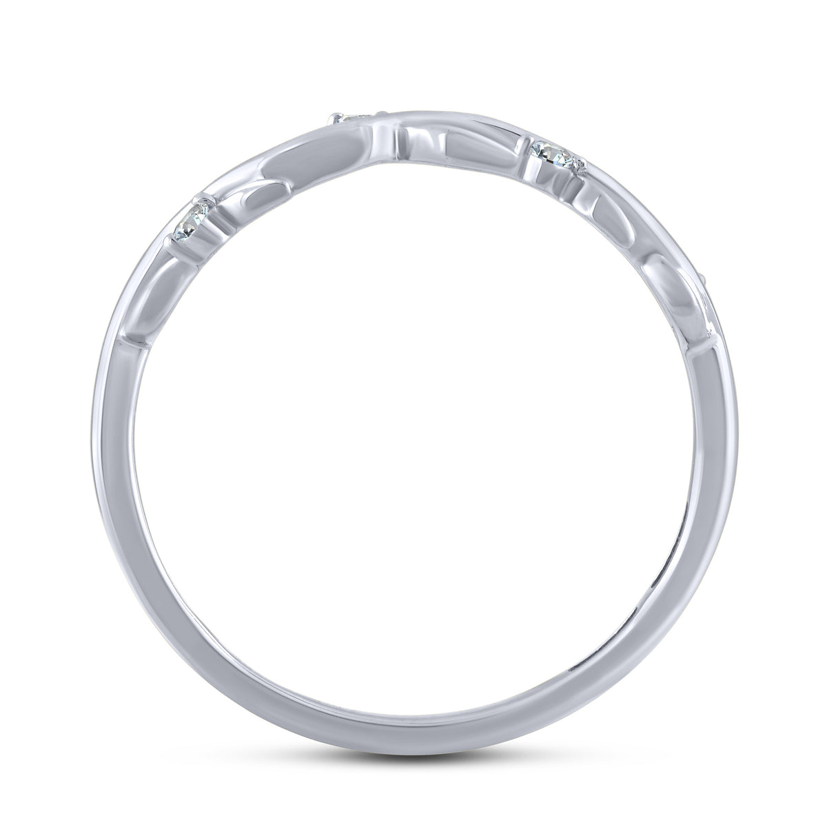 10K White Gold Round Lab-Grown Diamond Wedding Band – 0.05 CTW - product