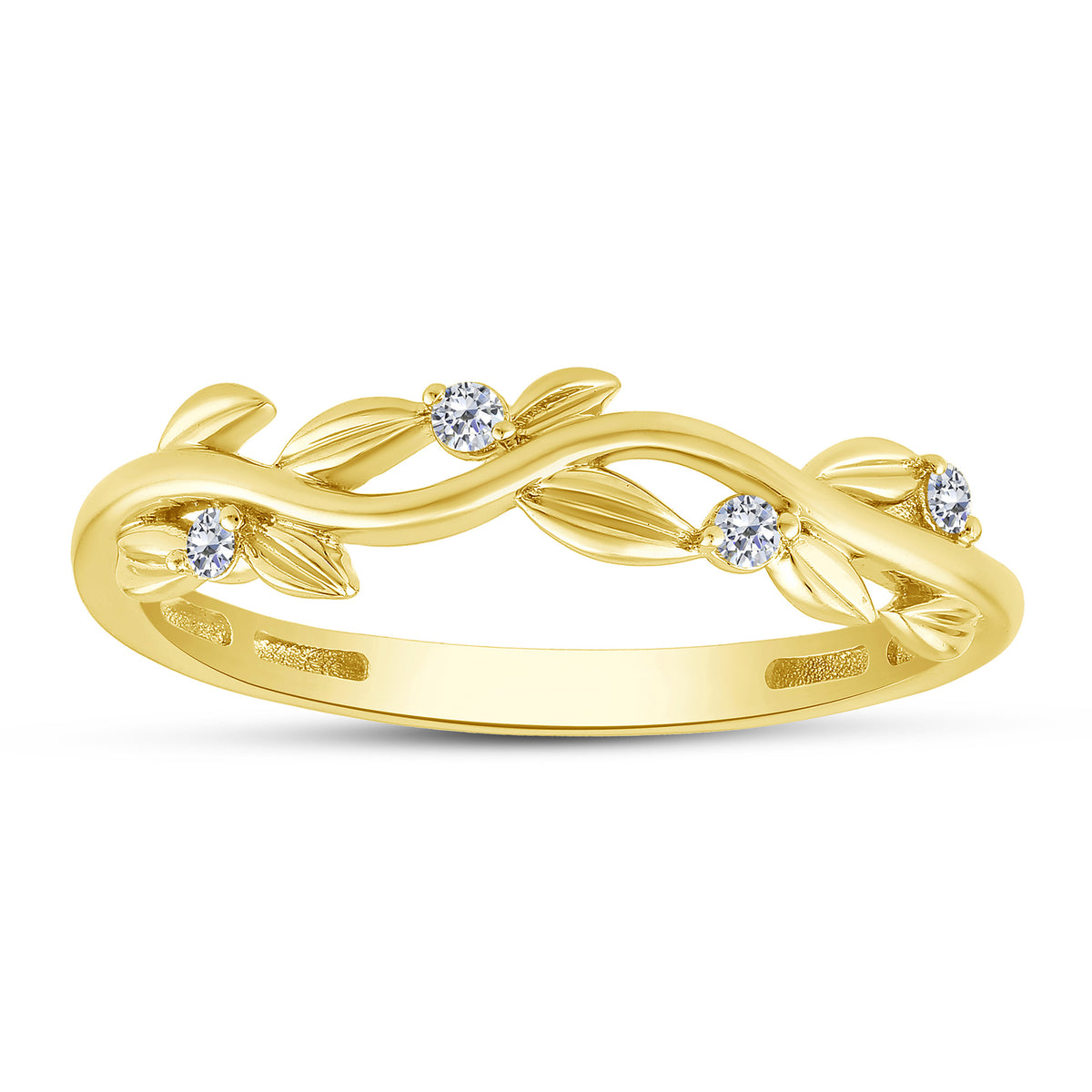 10K Yellow Gold Round Lab-Grown Diamond Wedding Band – 0.05 CTW - product