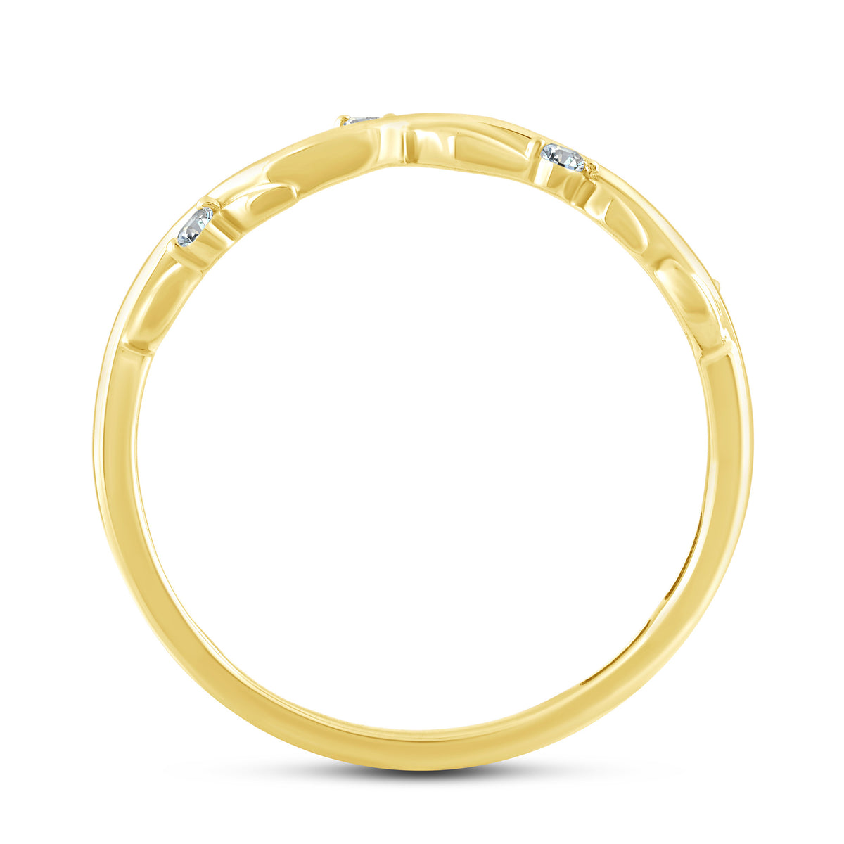 10K Yellow Gold Round Lab-Grown Diamond Wedding Band – 0.05 CTW - product