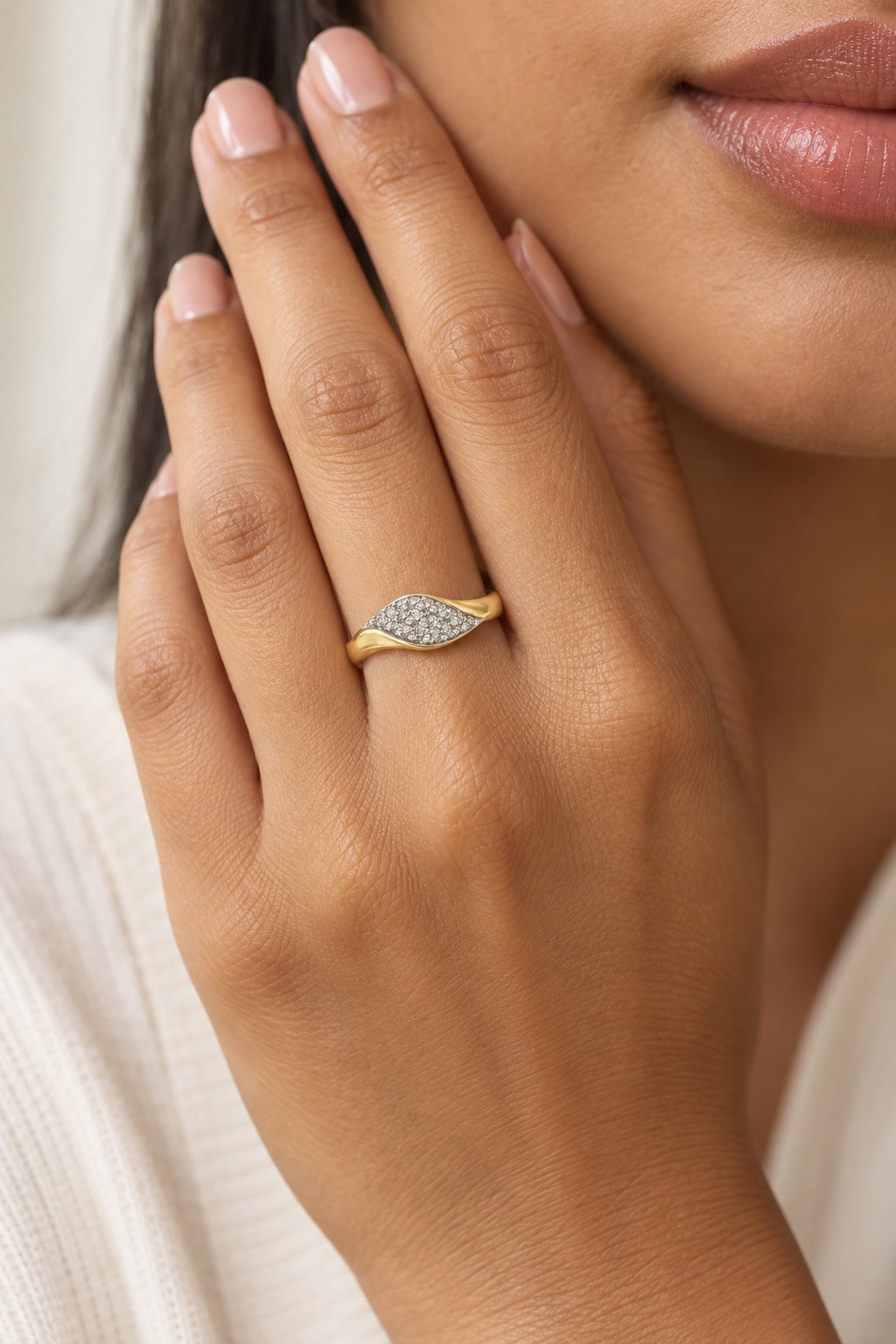 10K Yellow Gold Round Lab-Grown Diamond Fashion Ring – 0.25 CTW - lifestyle