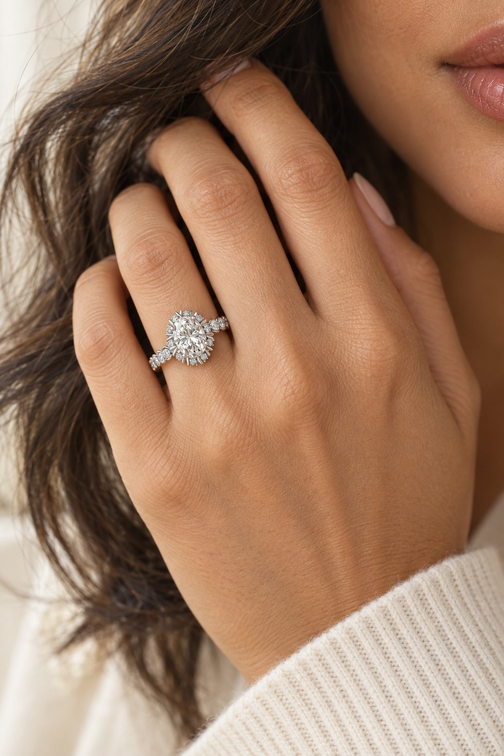14K White Gold Lab-Grown Diamond Engagement Ring – 2.53 CTW - lifestyle