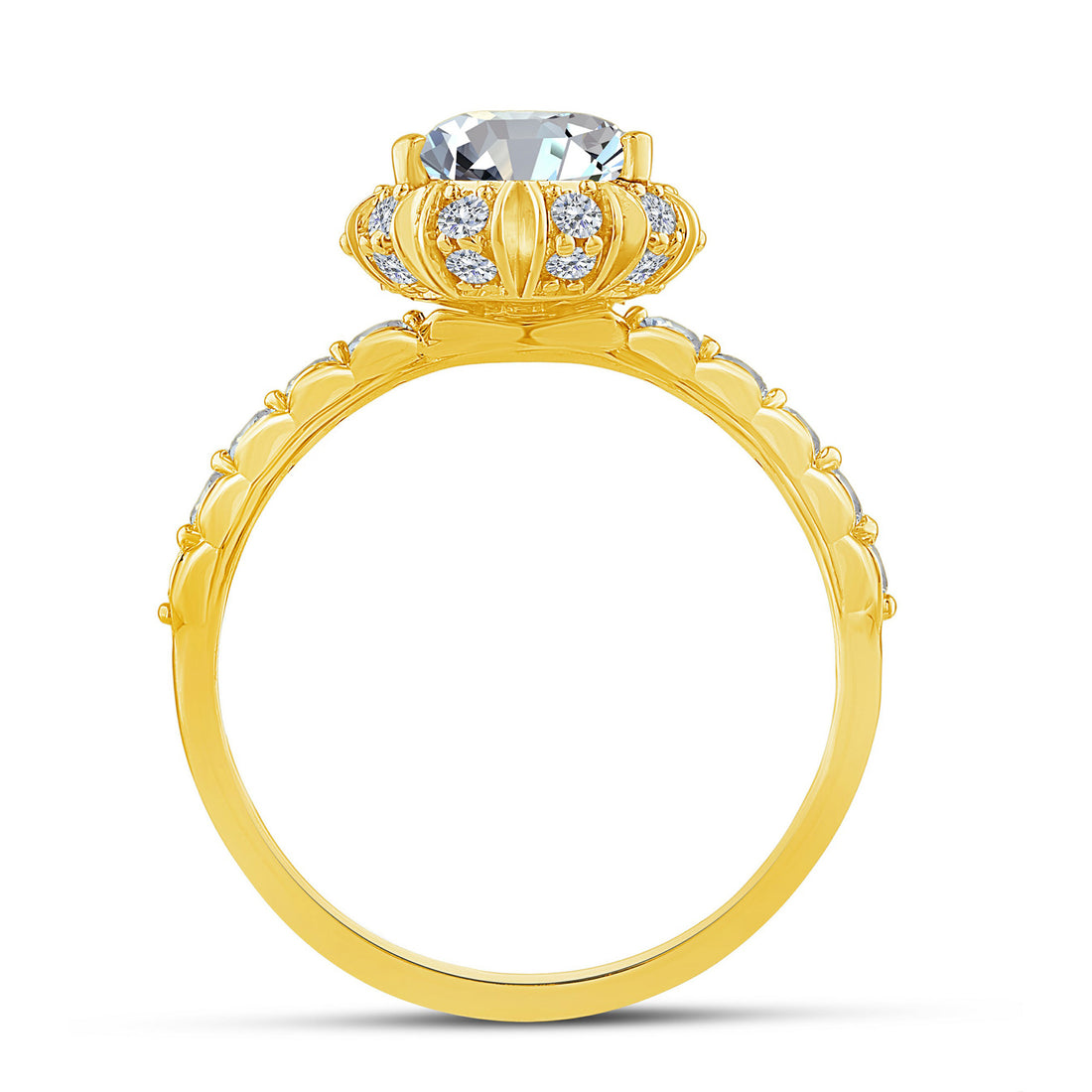 14K Yellow Gold Lab-Grown Diamond Halo Engagement Ring – 2.53 CTW - product