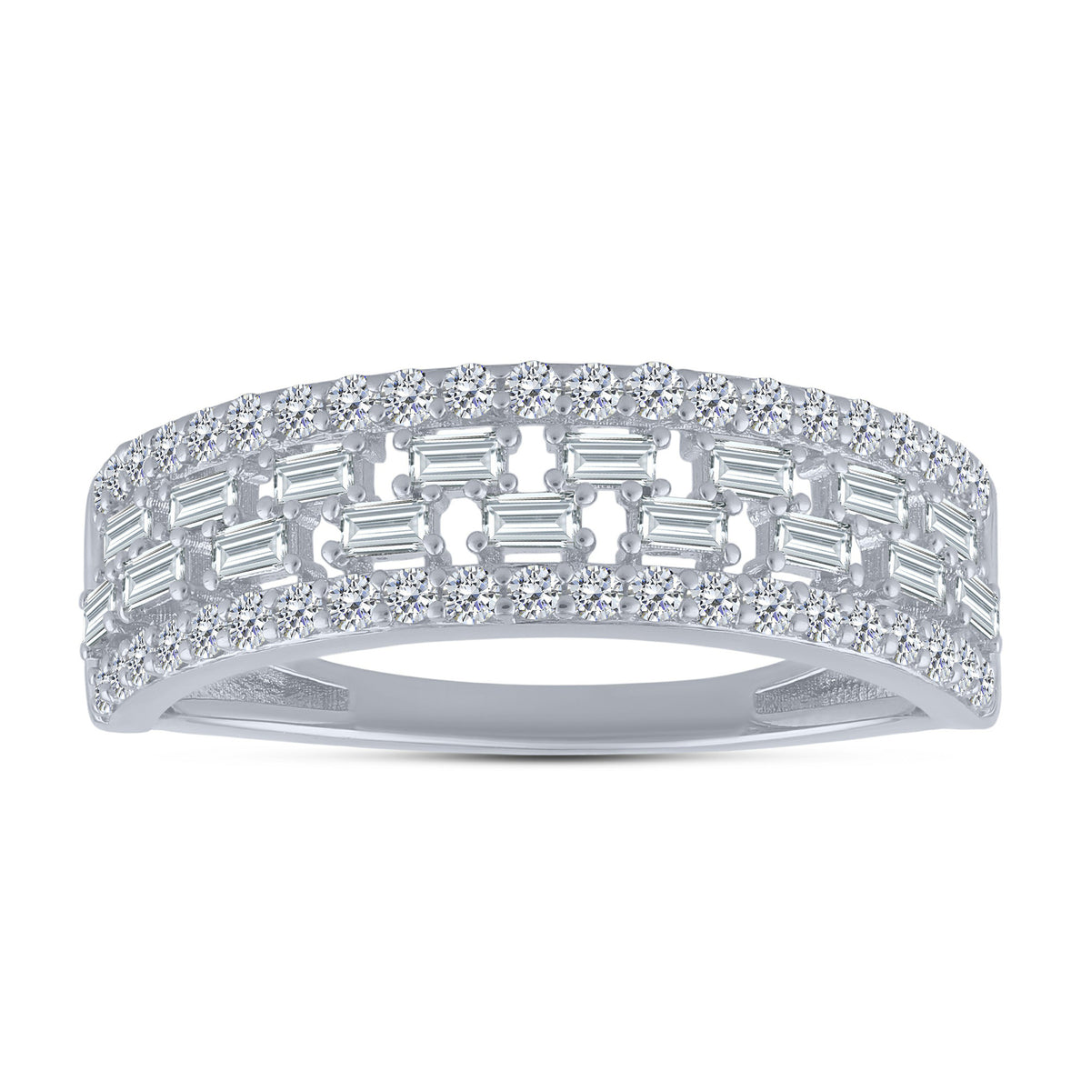 14K White Gold Lab-Grown Diamond Wedding Band – 0.58 CTW - product