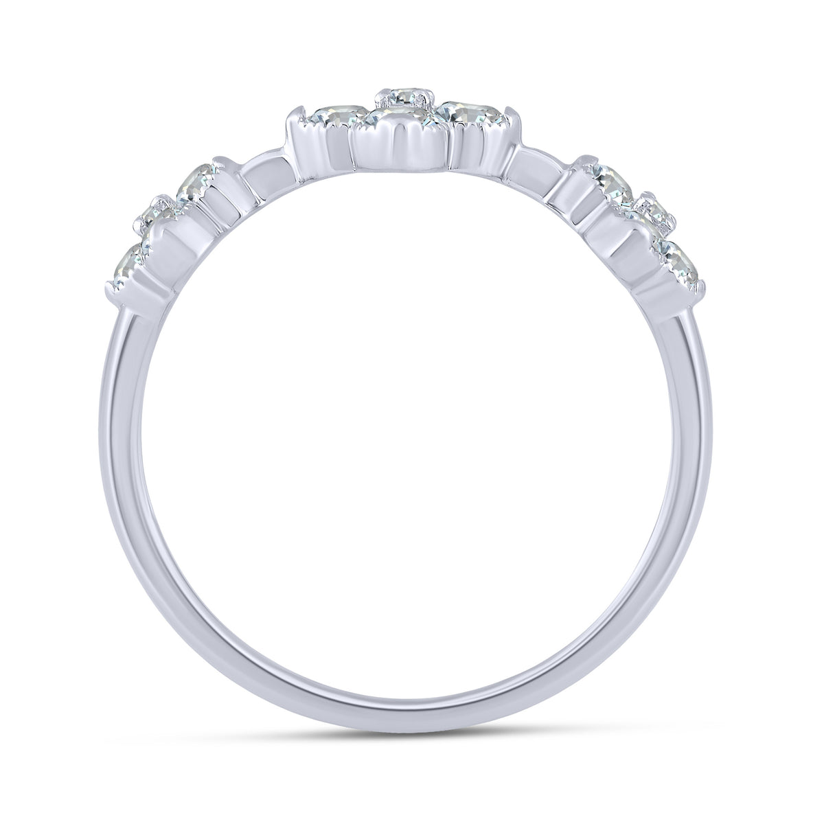 10K White Gold Round Lab-Grown Diamond Fashion Ring – 0.5 CTW - product