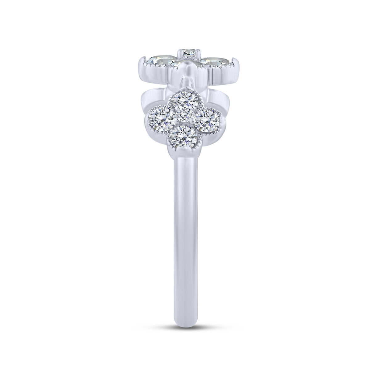 10K White Gold Round Lab-Grown Diamond Fashion Ring – 0.5 CTW - product