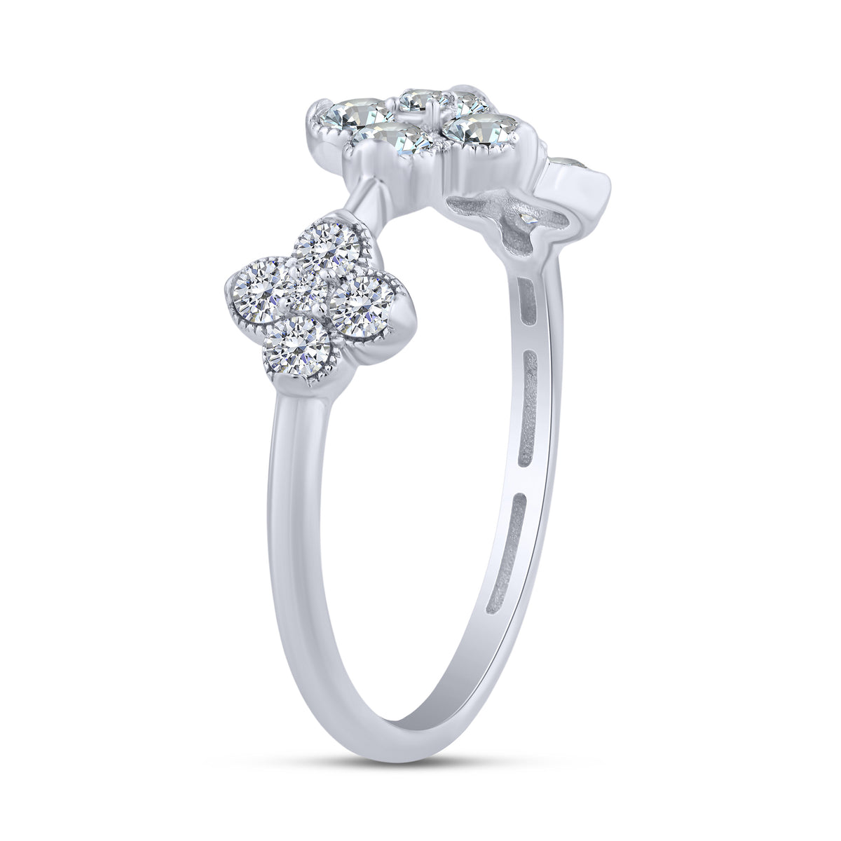 10K White Gold Round Lab-Grown Diamond Fashion Ring – 0.5 CTW - product