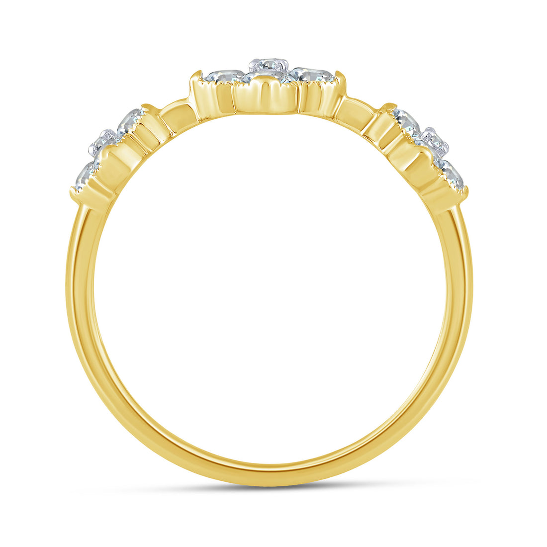 10K Yellow Gold Round Lab-Grown Diamond Clover Fashion Ring – 0.5 CTW - product