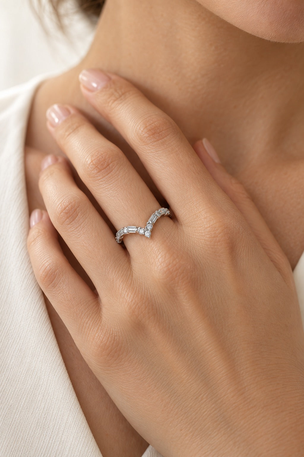 10K White Gold Lab-Grown Diamond Wedding Band – 0.28 CTW - lifestyle
