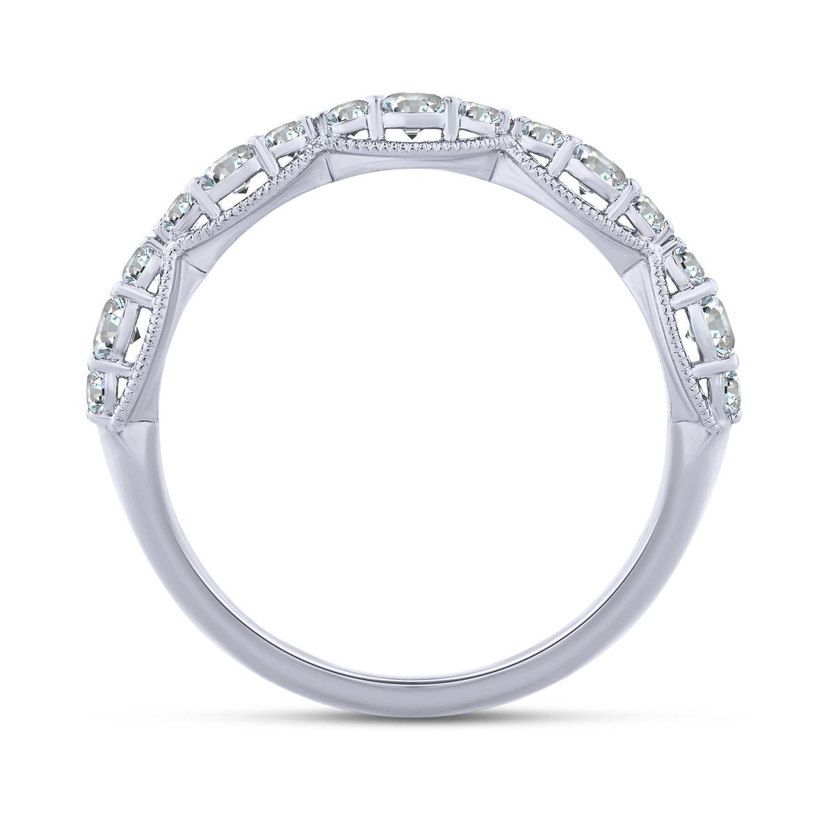 10K White Gold Round Lab-Grown Diamond Wedding Band – 0.51 CTW - product