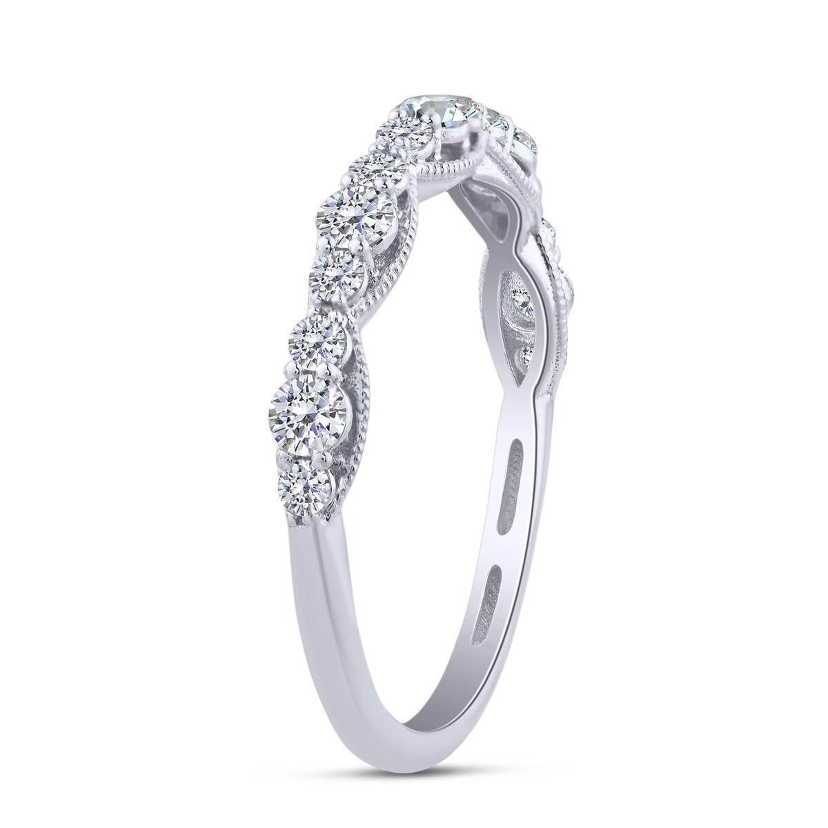 10K White Gold Round Lab-Grown Diamond Wedding Band – 0.51 CTW - product