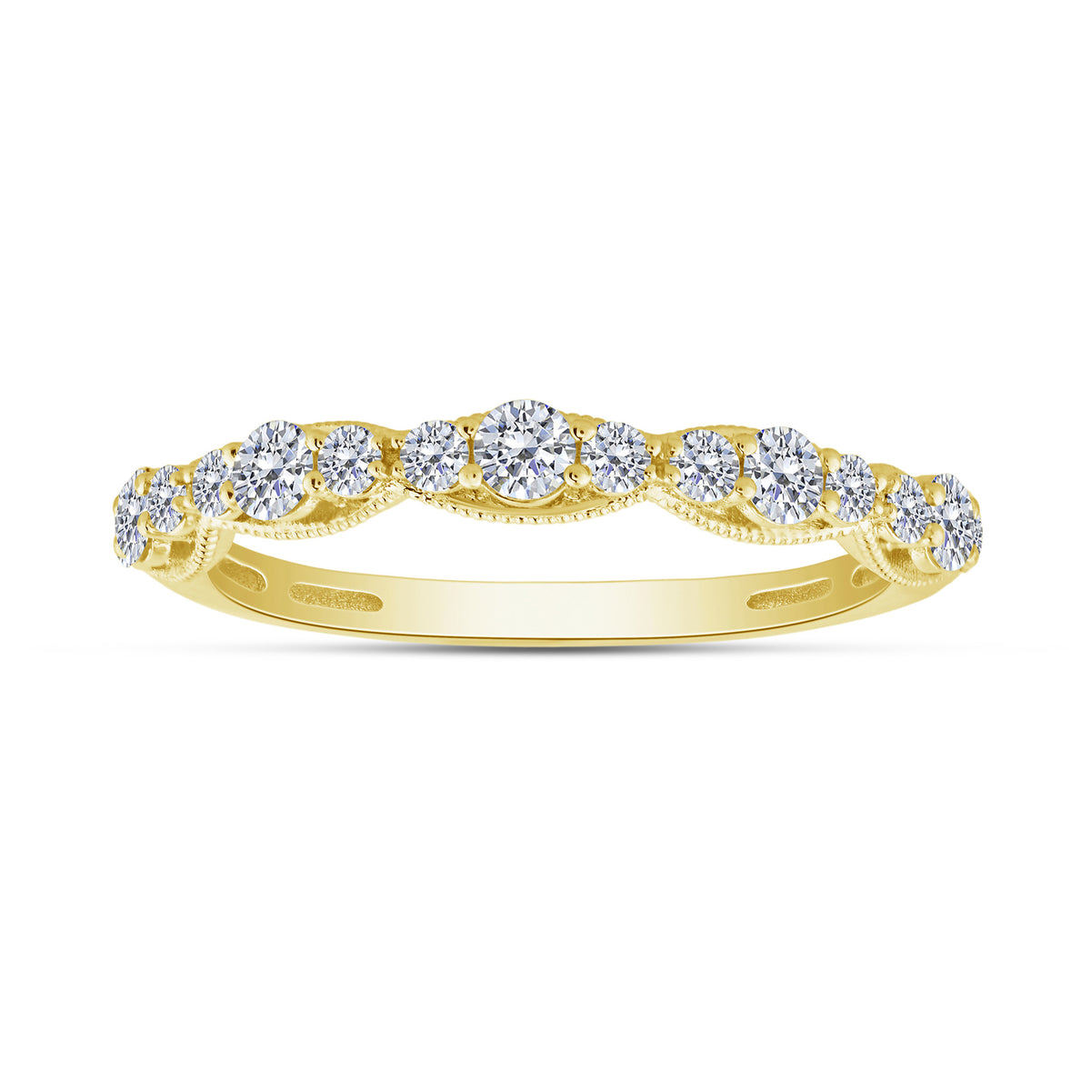 10K Yellow Gold Round Lab-Grown Diamond Wedding Band – 0.5 CTW - product