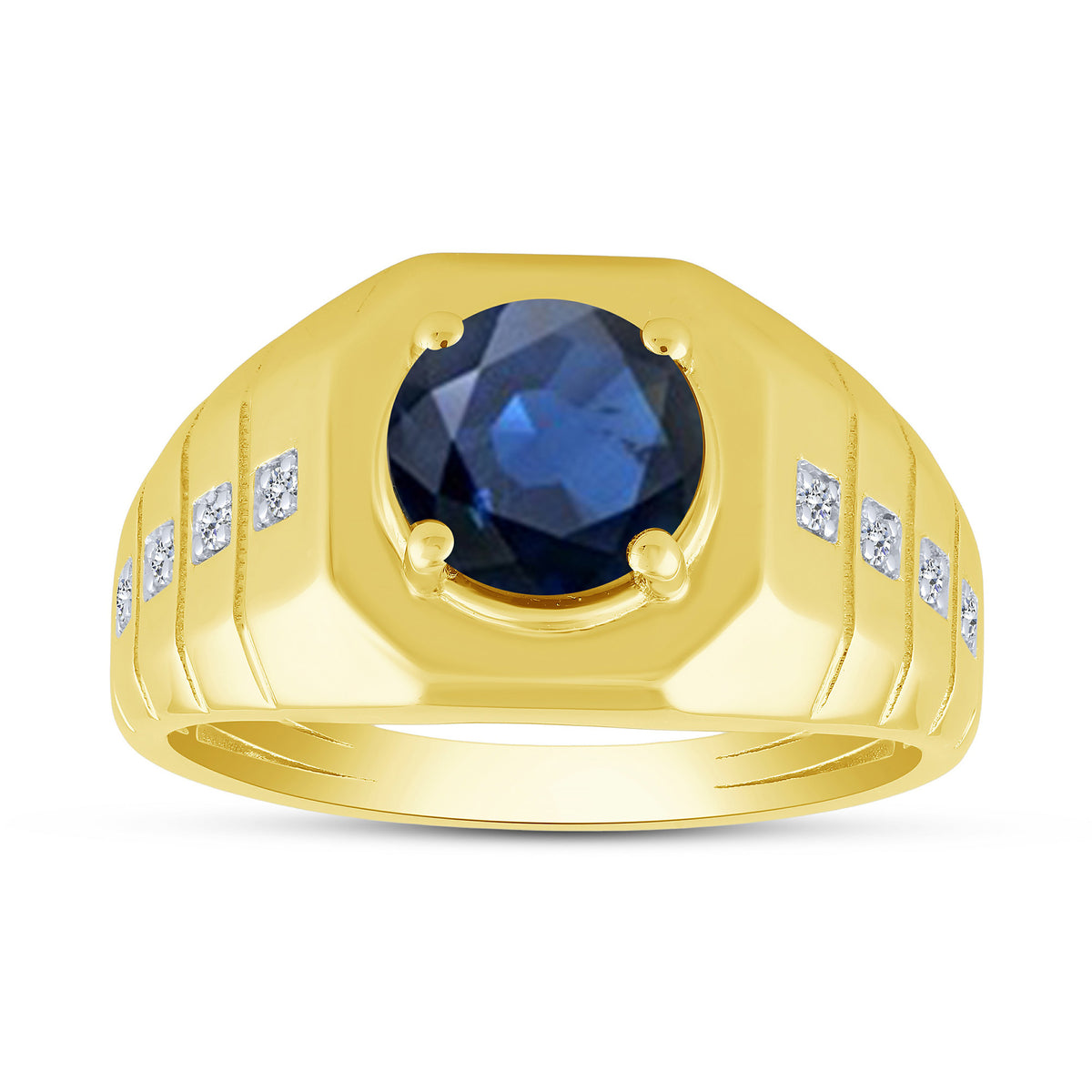 10K Yellow Gold Round Lab-Grown Diamond Men's Fashion Ring – 2.33 CTW - product