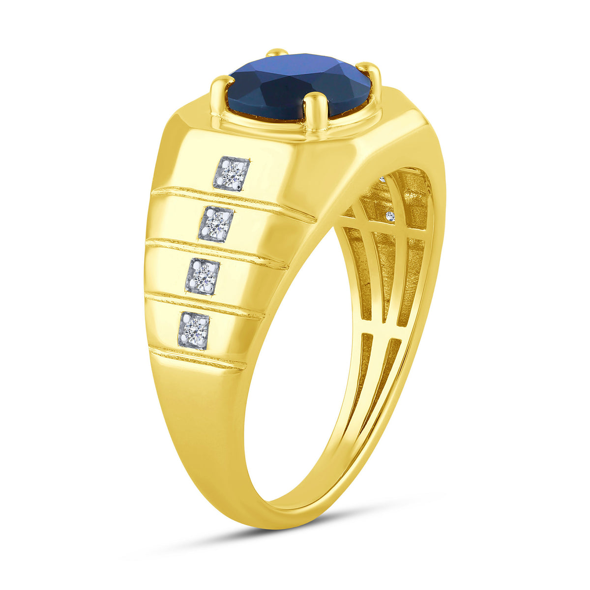 10K Yellow Gold Round Lab-Grown Diamond Men's Fashion Ring – 2.33 CTW - product