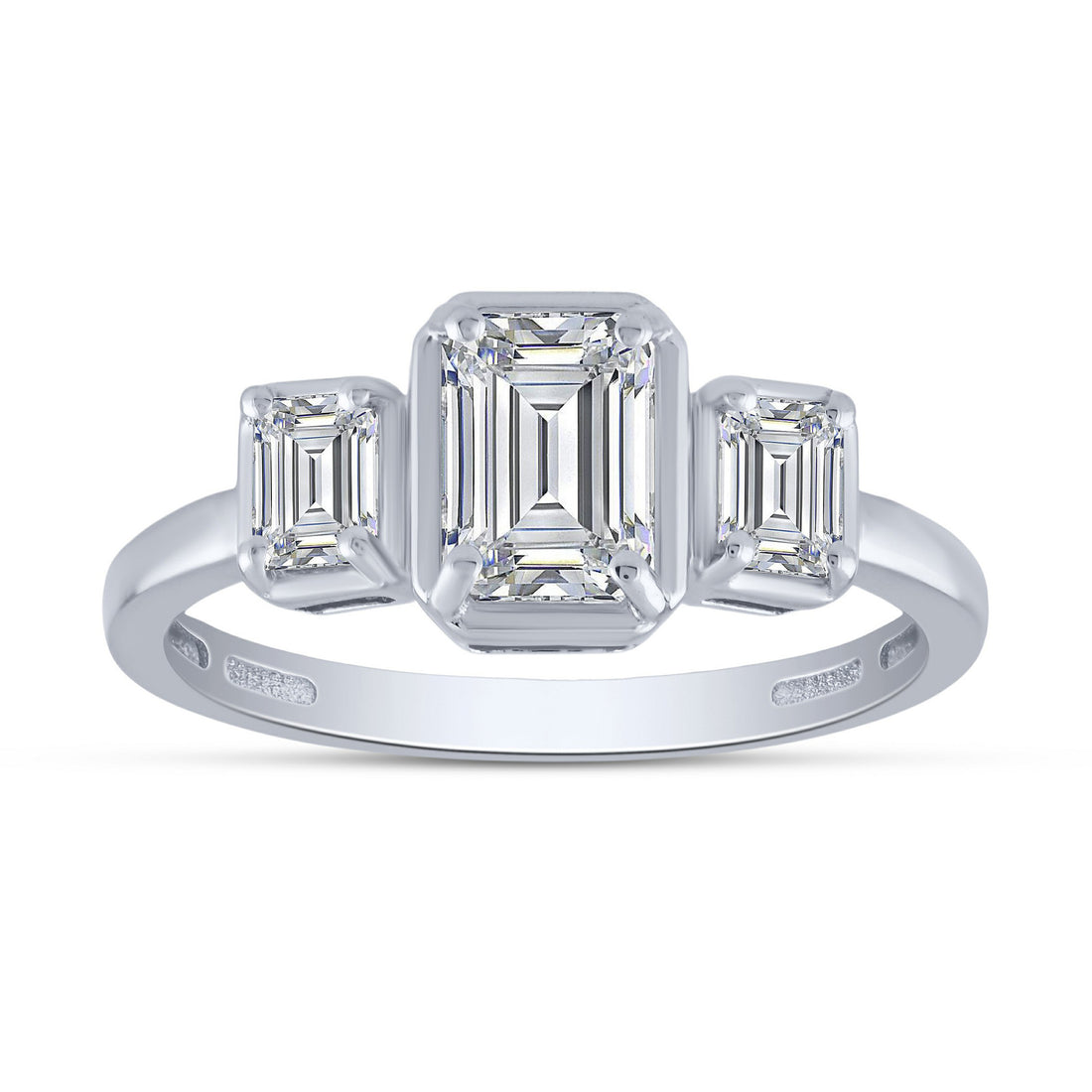 14K White Gold Emerald Lab-Grown Diamond Engagement Ring – 1.53 CTW - product