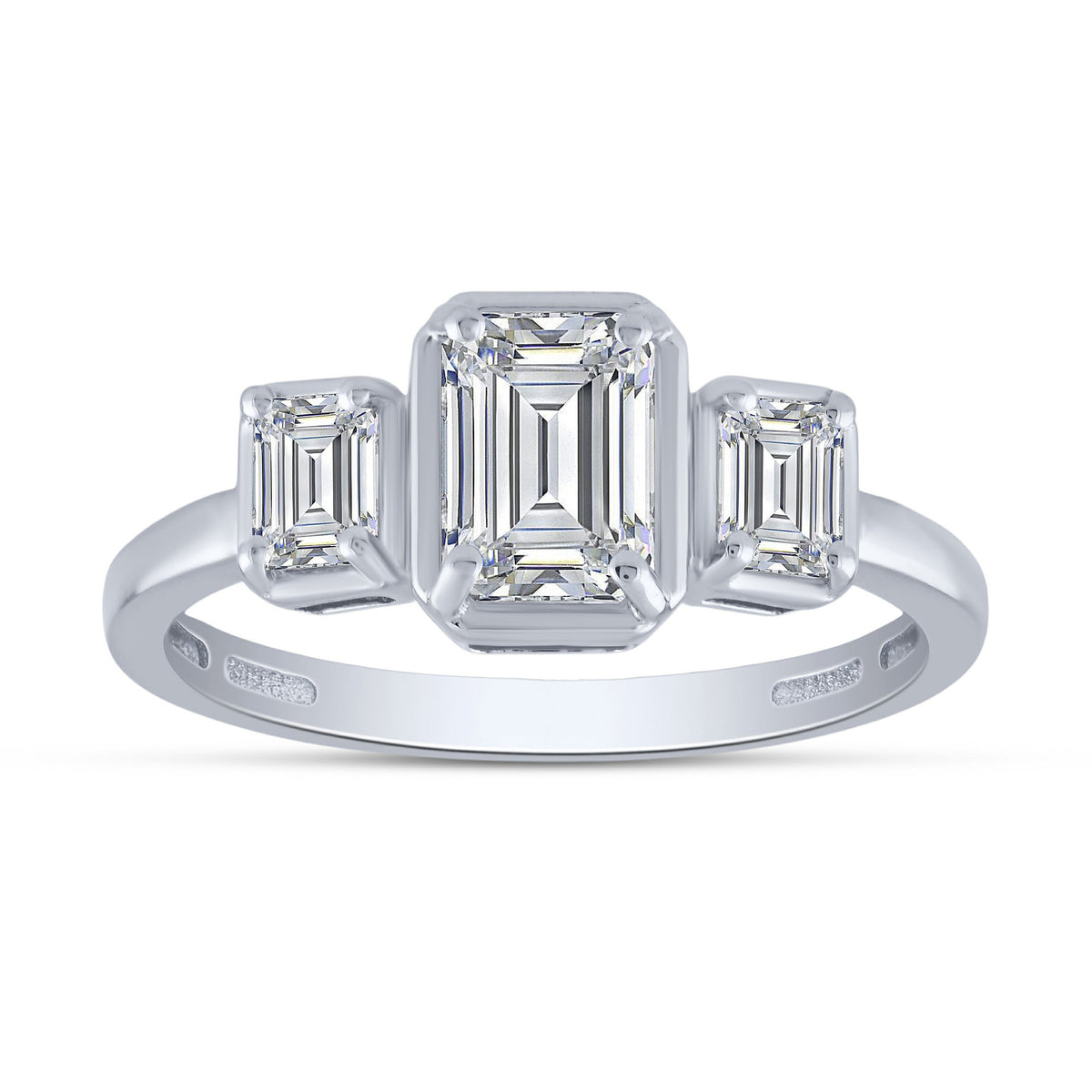 14K White Gold Emerald Lab-Grown Diamond Engagement Ring – 1.53 CTW - product