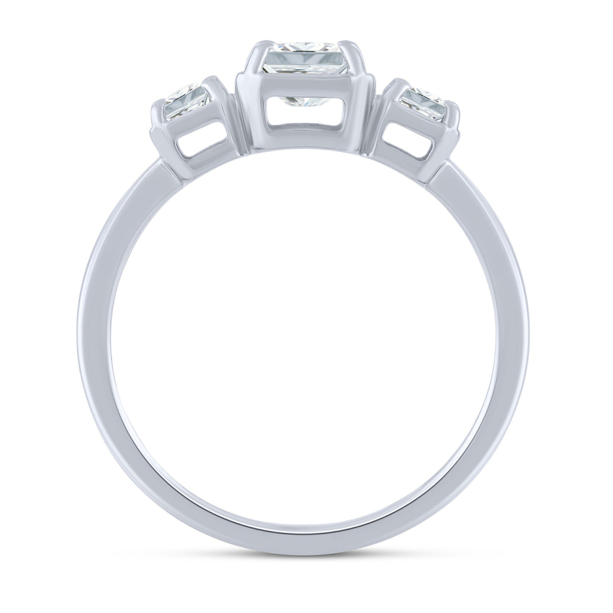 14K White Gold Emerald Lab-Grown Diamond Engagement Ring – 1.53 CTW - product