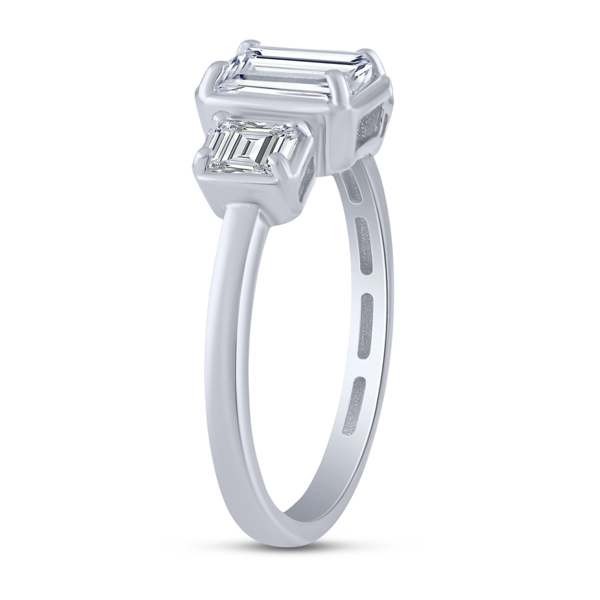 14K White Gold Emerald Lab-Grown Diamond Engagement Ring – 1.53 CTW - product