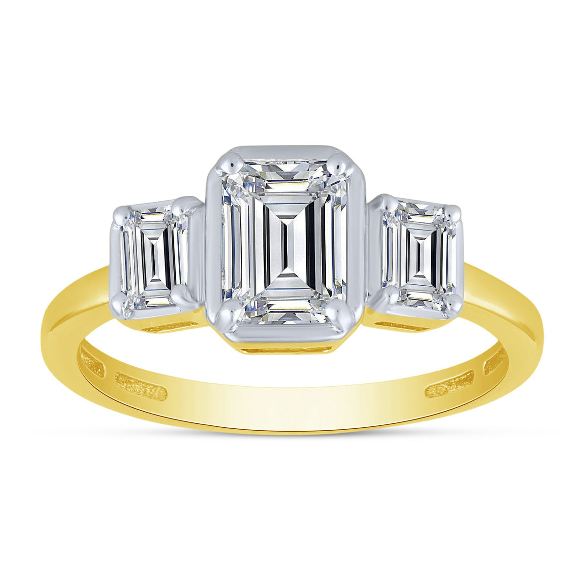 14K Yellow Gold Emerald Lab-Grown Diamond Engagement Ring – 1.53 CTW - product