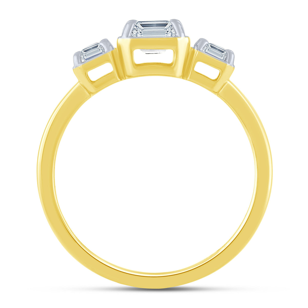 14K Yellow Gold Emerald Lab-Grown Diamond Engagement Ring – 1.53 CTW - product