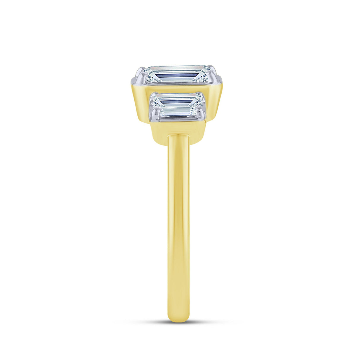 14K Yellow Gold Emerald Lab-Grown Diamond Engagement Ring – 1.53 CTW - product